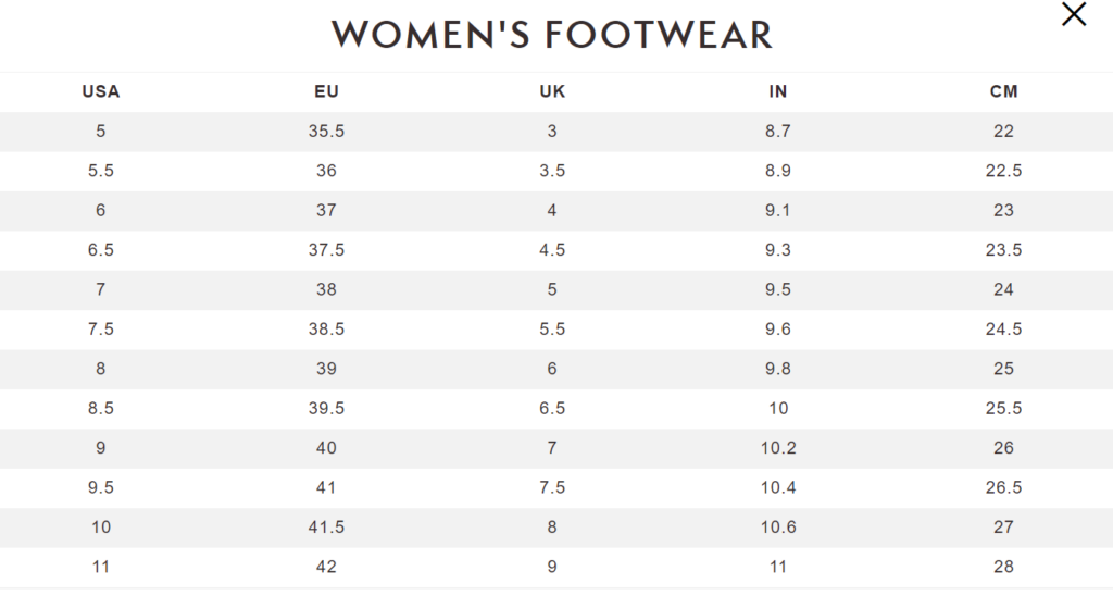 Найти правильную пару: размеры обуви из США | Полезные статьи об  онлайн-шопинге из США и Европы – Почта Global